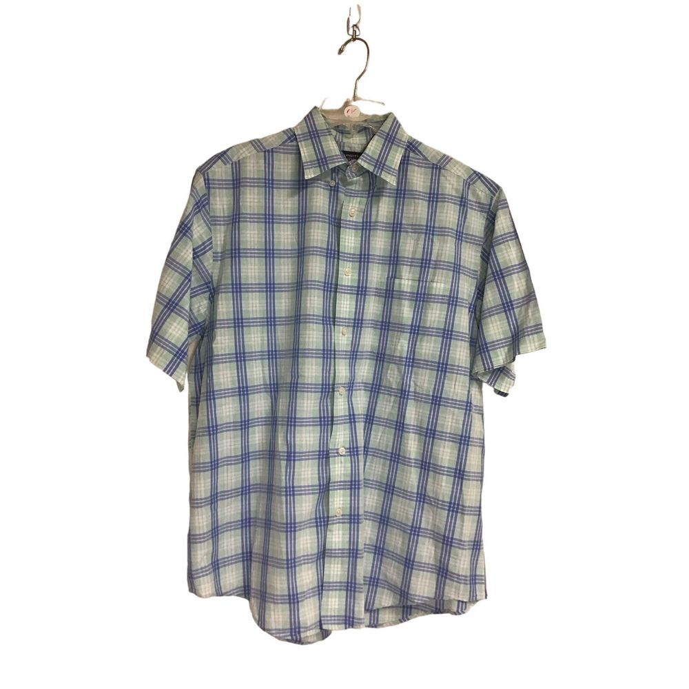 Roundtree & Yorke Blue/Green Button up Shirt Size‎ M